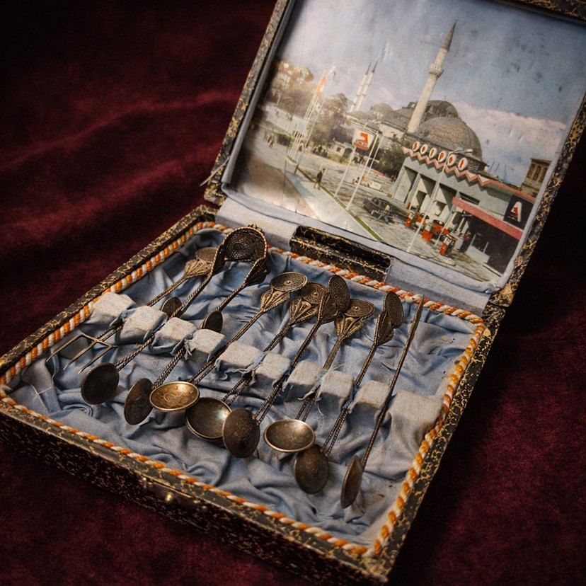 Gümüş Telkari Antika Kaşık Seti - Görsel 2