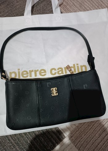 Pierre Cardin Kadın Siyah Deri Fermuarlı El Çantası