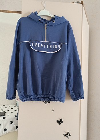 Kadın mor Kapüşonlu Fermuarlı Sweatshirt