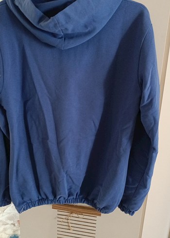36 Beden mavi Renk Kadın mor Kapüşonlu Fermuarlı Sweatshirt
