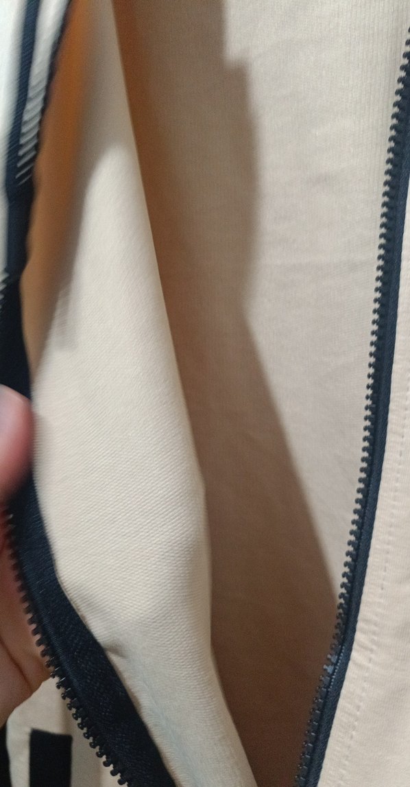 Bej Siyah Kapüşonlu Fermuarlı Sweatshirt - Görsel 4