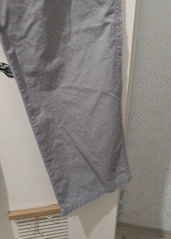 Gri Keten Bol Kesim Kemerli Erkek Pantolon - Görsel 3