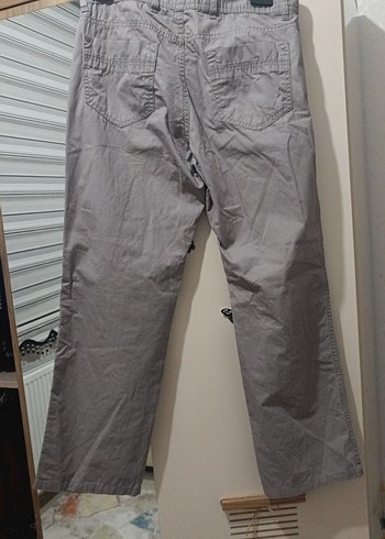 Gri Keten Bol Kesim Kemerli Erkek Pantolon - Görsel 6