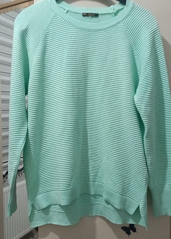 Turkuaz Triko Kadın ince kazak - Görsel 2