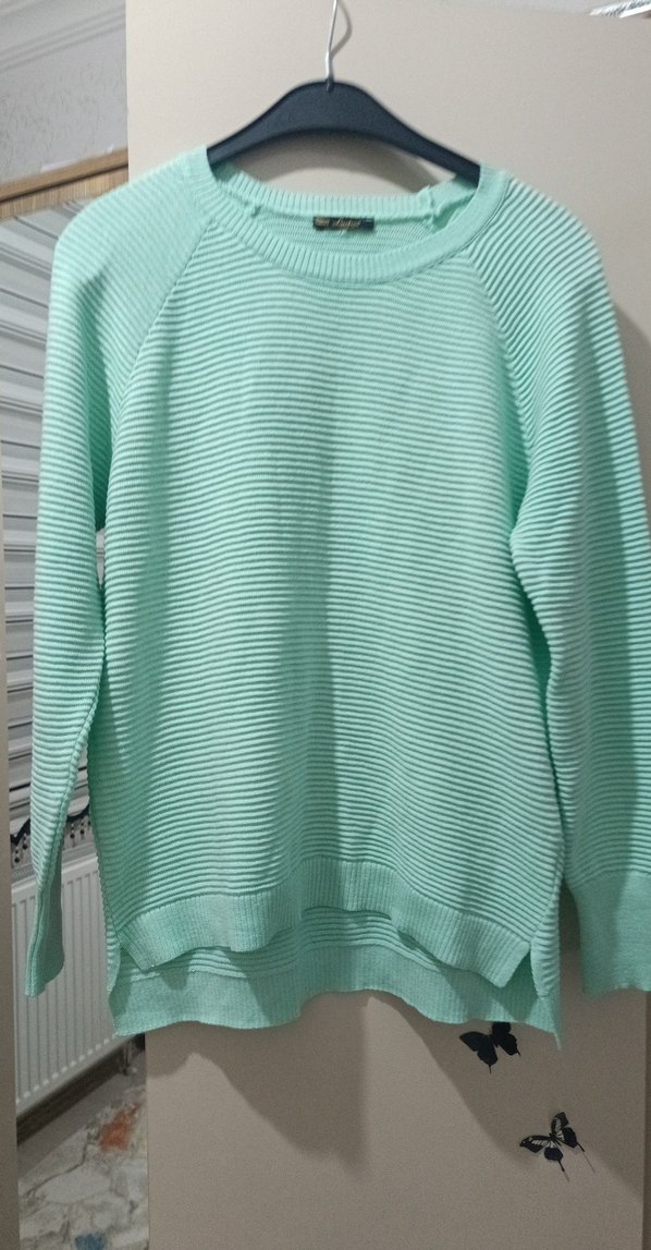 Turkuaz Triko Kadın ince kazak - Görsel 2