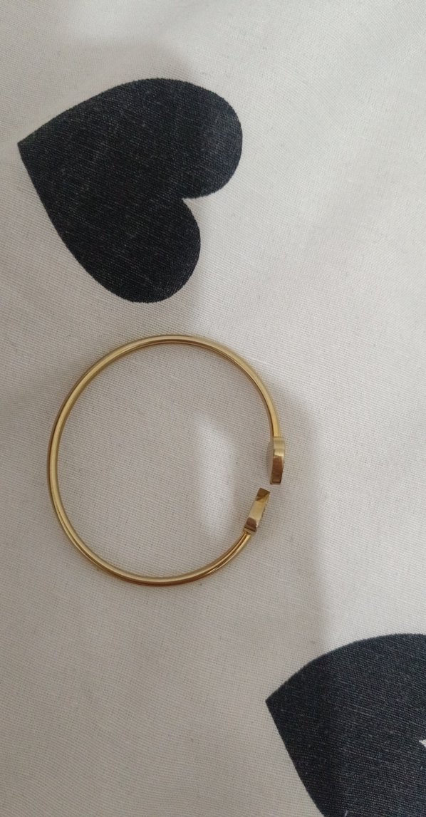 Altın Renkli İşlemeli Kalp Bilezik - Görsel 4