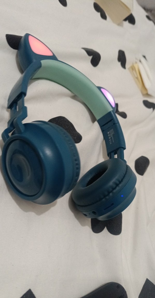 Renkli Kulaklık, Işıklı Kedi Kulaklı - Görsel 5