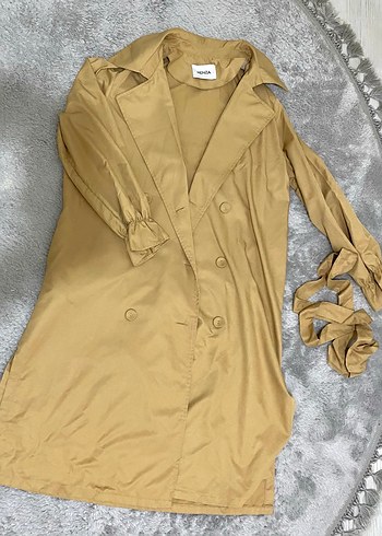 Bej  Kadın Trençkot - Görsel 4