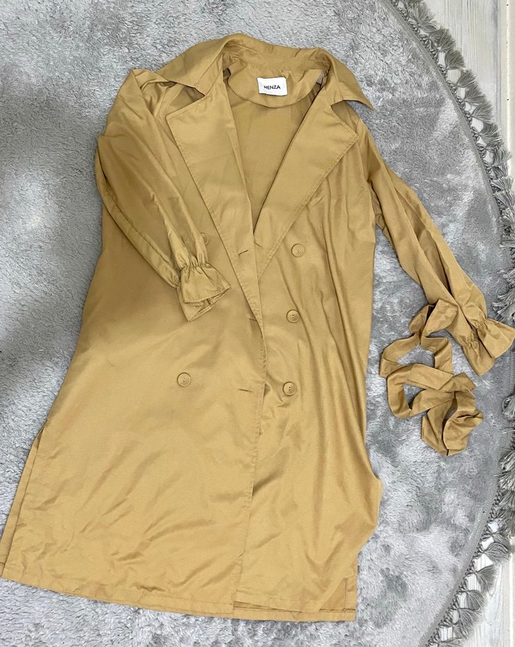 Bej  Kadın Trençkot - Görsel 4