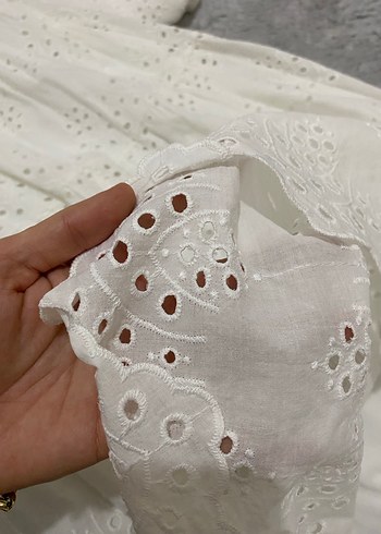 Beyaz tesettür elbise - Görsel 10