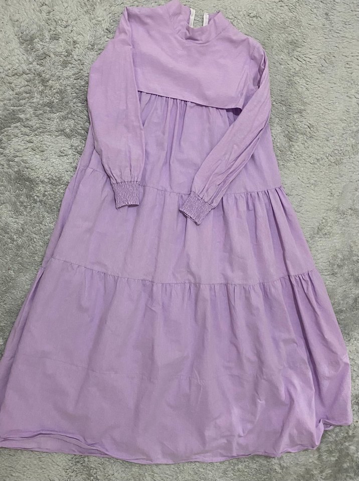 Beyaz tesettür elbise - Görsel 3