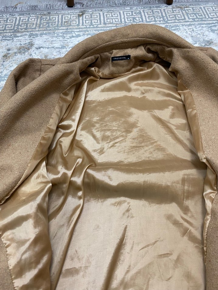 Bej Kadın Oversize Kaban - Görsel 4