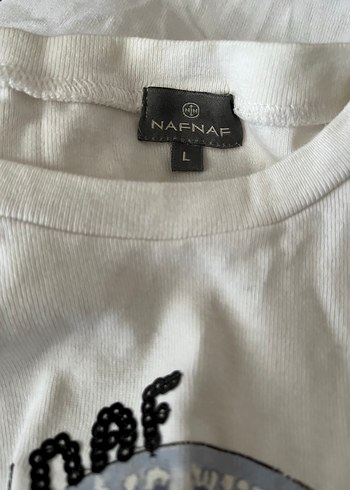 Baskılı Beyaz Hamile Uzun Kollu Tişört - Görsel 7