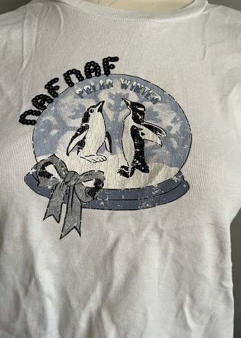 Baskılı Beyaz Hamile Uzun Kollu Tişört - Görsel 3