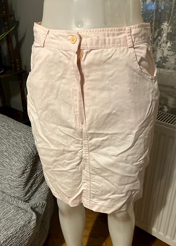 Pembe Midi Hamile Keten Etek - Görsel 2