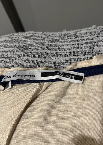 Bej Keten Tişörtü, Kısa Kollu, Salaş Kesim - Görsel 8