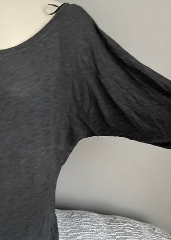 Gri Kısa Kollu Hamile Bluzu - Görsel 4