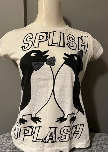 Beyaz Kız Çocuk Puff Kollu Baskılı Tişört - Görsel 2