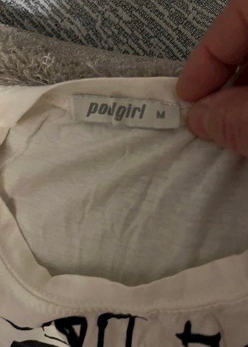 Beyaz Kız Çocuk Puff Kollu Baskılı Tişört - Görsel 5