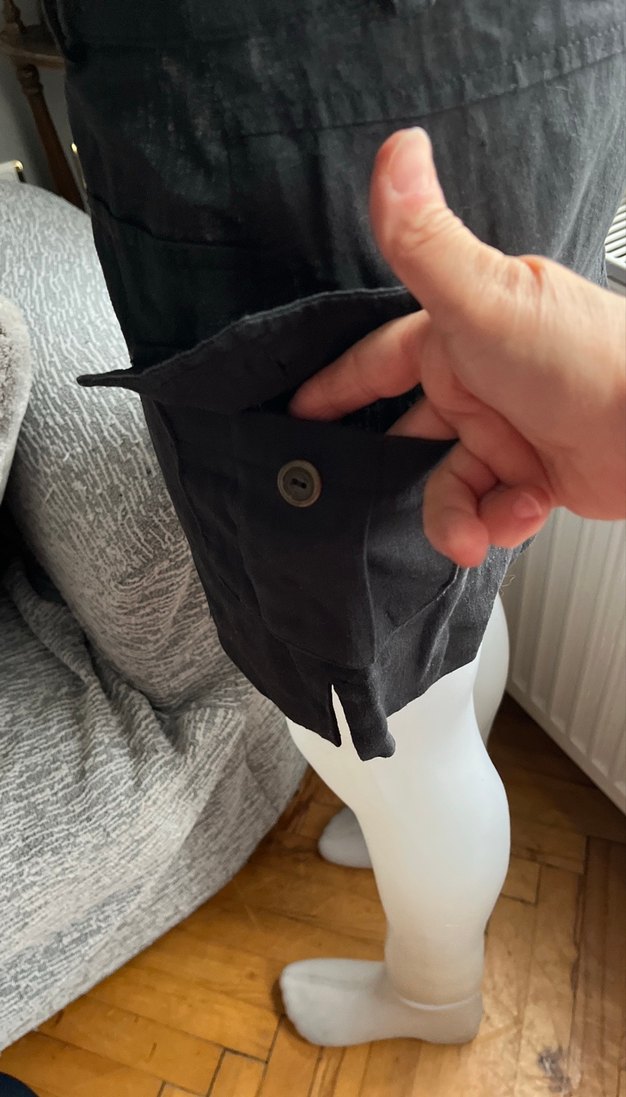 Siyah Kemerli Midi Kot Etek - Görsel 3