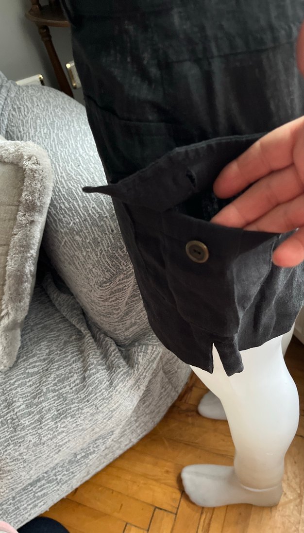 Siyah Kemerli Midi Kot Etek - Görsel 4