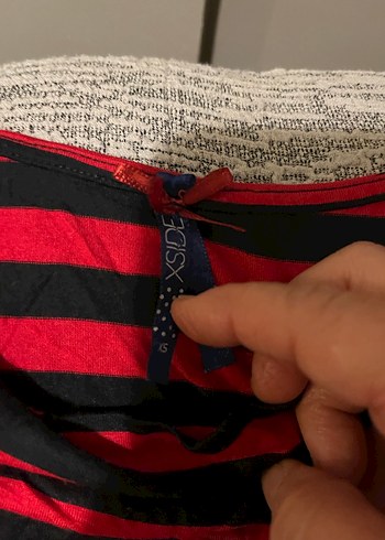 Kırmızı Siyah Çizgili Uzun Kollu Hamile Bluzu - Görsel 4