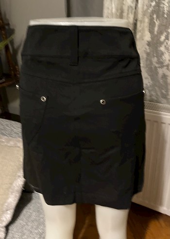 Düğmeli Siyah Mini Etek - Görsel 6