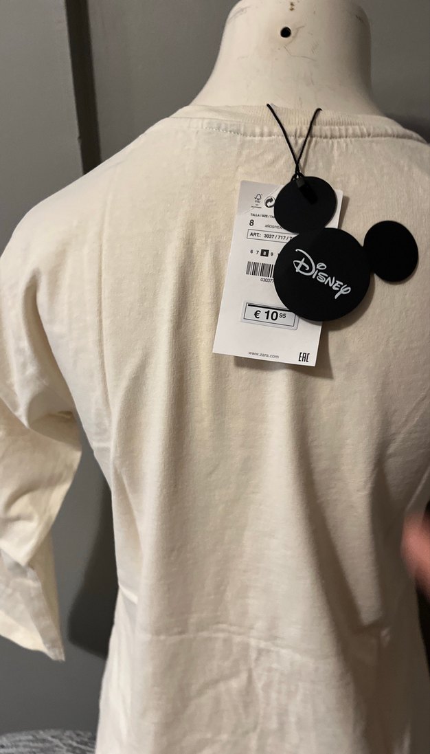 Beyaz Mickey Baskılı Uzun Kollu Kız Tişörtü - Görsel 5