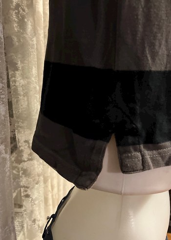 Erkek Gri Siyah Çizgili Polo Tişört - Görsel 5