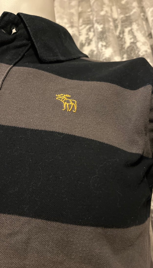 Erkek Gri Siyah Çizgili Polo Tişört - Görsel 3