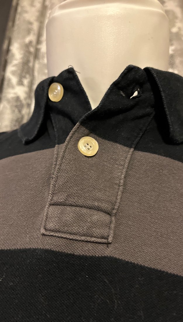 Erkek Gri Siyah Çizgili Polo Tişört - Görsel 4