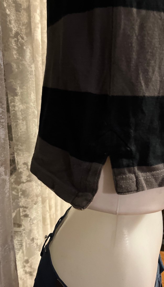 Erkek Gri Siyah Çizgili Polo Tişört - Görsel 5