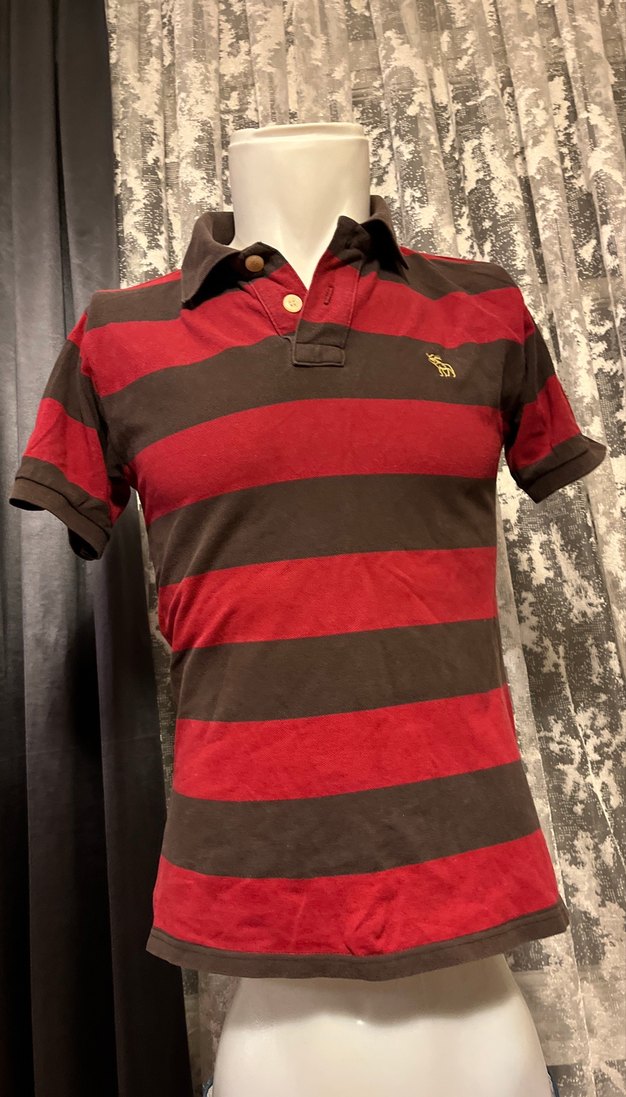 Bordo Çizgili Kısa Kollu Erkek Polo Tişört - Görsel 2