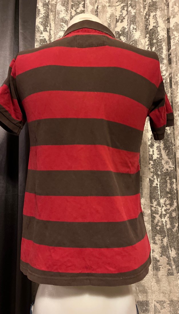 Bordo Çizgili Kısa Kollu Erkek Polo Tişört - Görsel 5