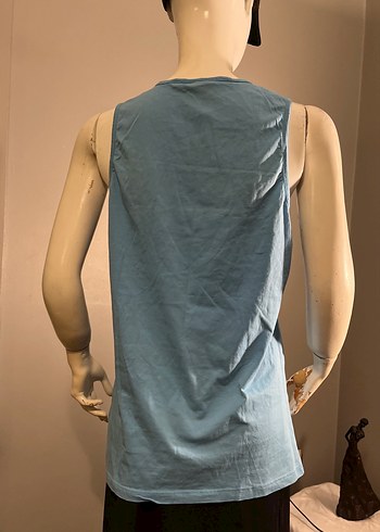 Mavi Baskılı Kolsuz Tişört - Görsel 5