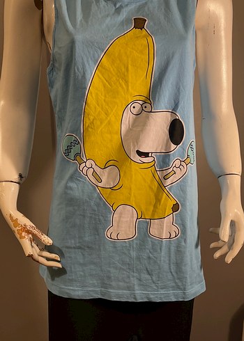 Mavi Baskılı Kolsuz Tişört - Görsel 3