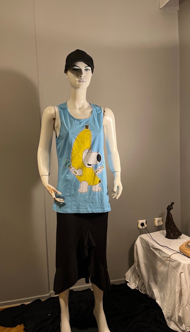 Mavi Baskılı Kolsuz Tişört - Görsel 4