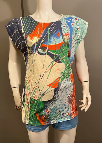 Desenli Transparan Mini Hamile Tunik - Görsel 3