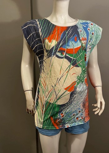 Desenli Transparan Mini Hamile Tunik - Görsel 2