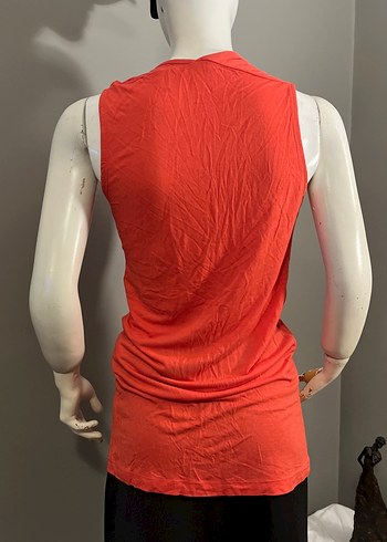 Kırmızı Kolsuz Drapeli Tunik - Görsel 5