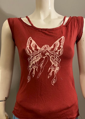 Bordo Bohem Baskılı Bluzu - Görsel 2