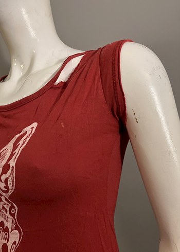 Bordo Bohem Baskılı Bluzu - Görsel 4