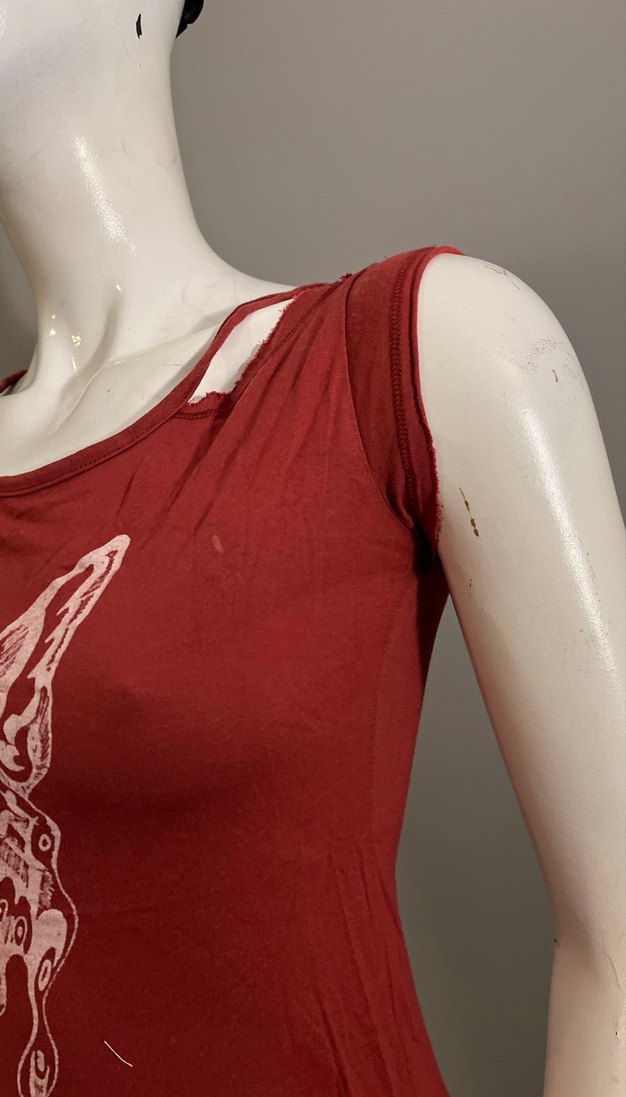 Bordo Bohem Baskılı Bluzu - Görsel 4