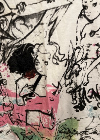 Baskılı Beyaz Kısa Kollu Mini Hamile Tişörtü - Görsel 10