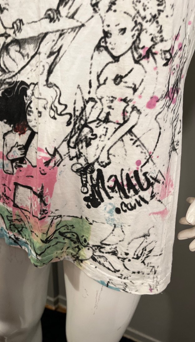 Baskılı Beyaz Kısa Kollu Mini Hamile Tişörtü - Görsel 5