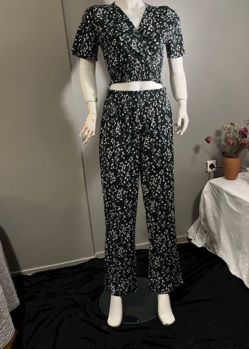 Kadın Siyah Batik Desenli Uzun Tulum - Görsel 2