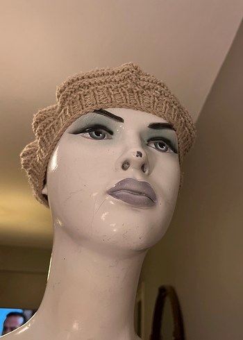 Bej Örgü Kadın Bere - Görsel 4