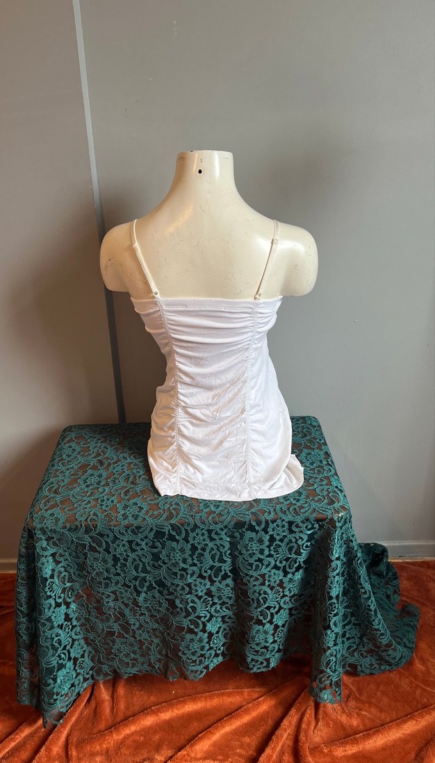 Beyaz Drapeli Straplez  Tunik - Görsel 4