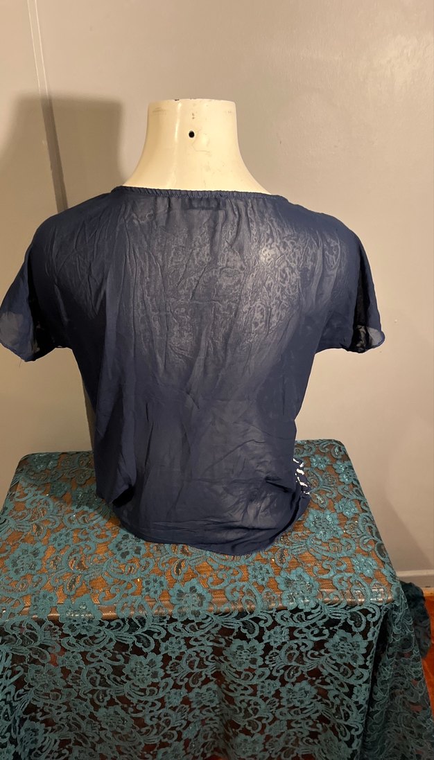 Pull&Bear Lacivert Baskılı  Tişört - Görsel 4