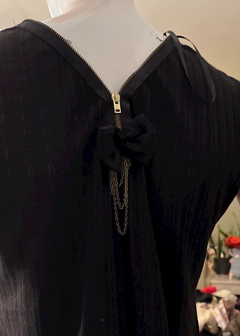 Kısa Kollu Siyah Mini Tişört - Görsel 6